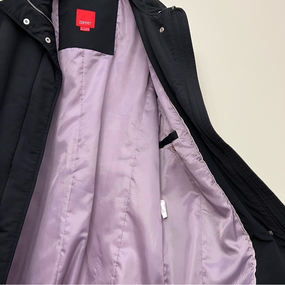 Espirit - Black Winter Coat - Belted - Size 8 - Picture 10 of 15